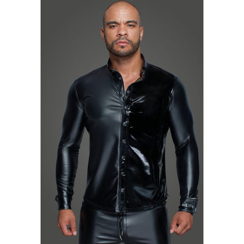 Powerwetlook PVC Long Sleeved Button Placket Shirt Small Mens Apparel