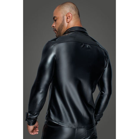 Powerwetlook PVC Long Sleeved Button Placket Shirt Mens Apparel