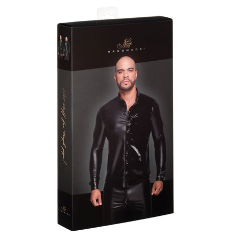 Powerwetlook PVC Long Sleeved Button Placket Shirt Mens Apparel