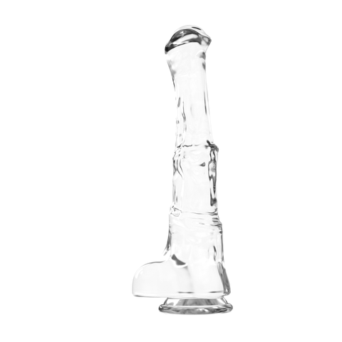 Duke Super Large Horse Dong with Balls (Clear) 40cm x 14cm – Realistic Texture Soft TPE Dong Dongs Big