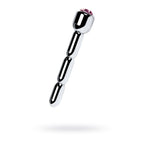 Silver Metal Urethral Plug with Ruby Rhinestone Default Title > Sex Toys For Men > Sounding Rods