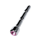 Silver Metal Urethral Plug with Ruby Rhinestone > Sex Toys For Men > Sounding Rods