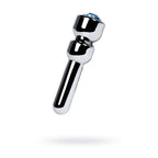 Silver Metal Urethral Plug with Sapphire Rhinestone Small > Sex Toys For Men > Sounding Rods
