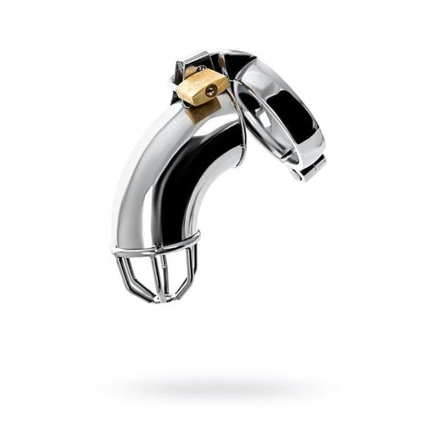 Silver Metal Cock Cage with Rings and Lock Silver Cages