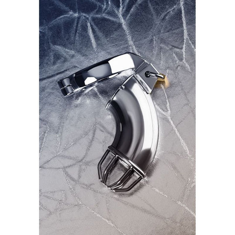 Silver Metal Cock Cage with Rings and Lock Cages