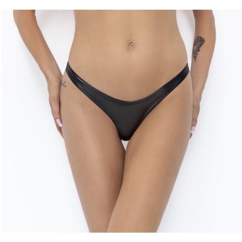 Power Wetlook Thong – High-Shine Fabric Minimal G-String Intimate Apparel Small > Clothes > Panties