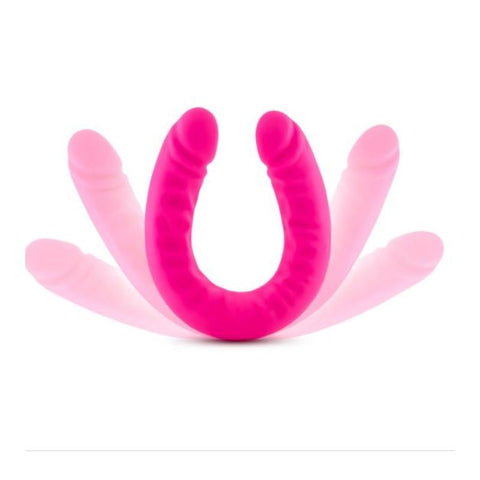 Ruse Silicone Slim 18in Hot Pink Double Dong 1.5in Wide Double Dongs