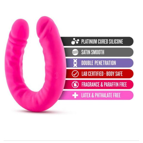 Ruse Silicone Slim 18in Hot Pink Double Dong 1.5in Wide Double Dongs