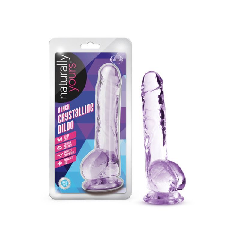 Naturally Yours 8 Inch Crystaline Dildo Amethyst > Dildos > Realistic Dildos