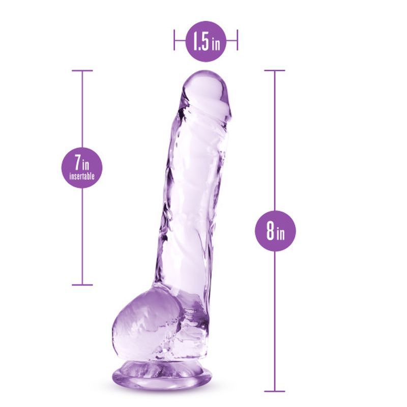 Naturally Yours 8 Inch Crystaline Dildo Amethyst > Dildos > Realistic Dildos