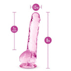 Naturally Yours 8 Inch Crystaline Dildo Rose > Dildos > Realistic Dildos