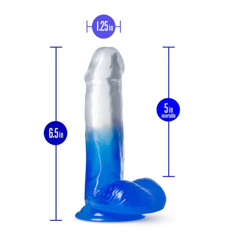 B Yours Morning Dew 6in Dildo Stella Blue with Suction Cup > Dildos > Realistic Dildos