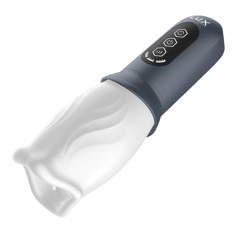 First Class Rotating Masturbator Cup – Textured Soft Sleeve Male Toy Black > Sex Toys For Men > Masturbators > Vibrating Main image