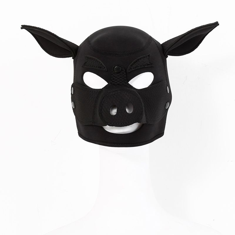 Neoprene Pig Mask (Black) – Comfortable Padded Fit Mask Black > Bondage Gear > Masks Main image