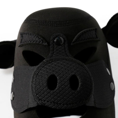 Neoprene Pig Mask (Black) – Comfortable Padded Fit Mask Masks