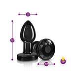 Cheeky Charms Small Gunmetal Vibrating Metal Butt Plug with Remote > Anal Range > Jewel Butt Plugs