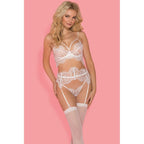 Bianca 4 Piece Bra G-String Garter and Stocking Set White Large Extra Large > Clothes > Bra Sets