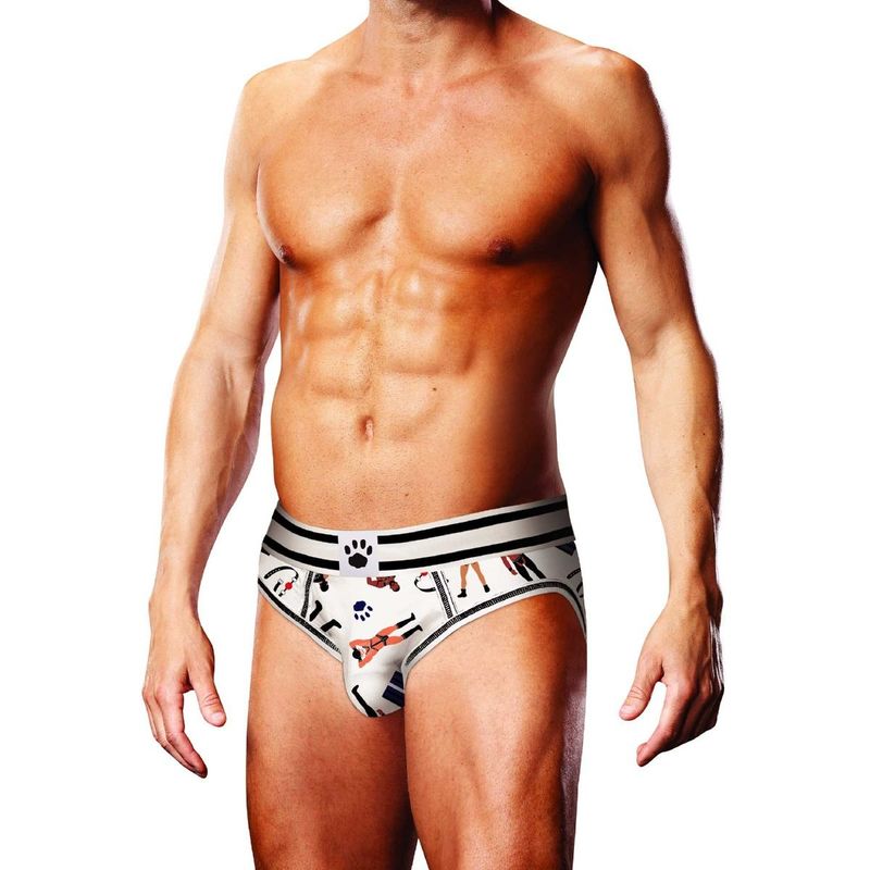Prowler Leather Pride Open Briefs Sexy Adult Intimacy Wear White Medium > Clothes > Open Back Underwear