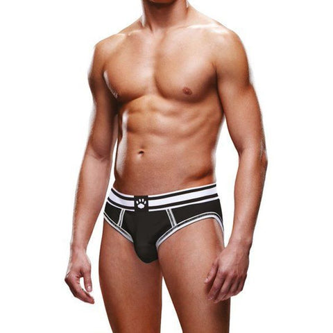 Prowler Open Brief Black/White Stylish Backless Design Mens Briefs