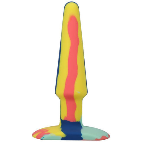 Groovy Silicone Anal Plug 5 Inch Sunrise Multi Colored Adult Toy Default Title Butt Plugs