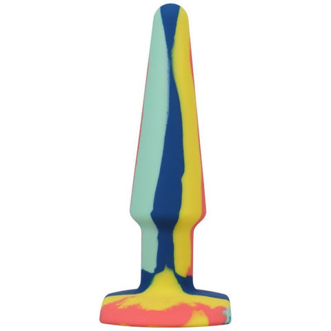 Groovy Silicone Anal Plug 5 Inch Sunrise Multi Colored Adult Toy Butt Plugs