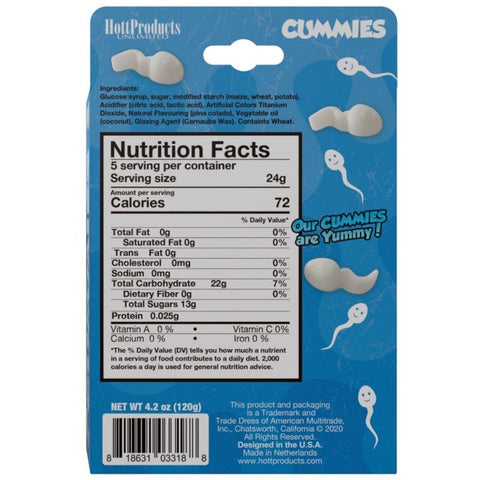 Cummies Pina Colada Sperm Shaped Gummies – Flavored Edible Candy Edible