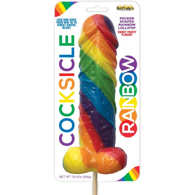 Rainbow Cocksicle – Multi-Fruit Flavored Pecker Shaped Lollipop Default Title > Novelties > Candy & Edible Items