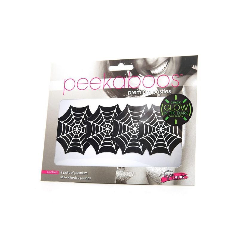 Peekaboos Glow in the Dark Spiderweb Self-Adhesive Pasties – Premium Fashion Pasties > Clothes > Pasties