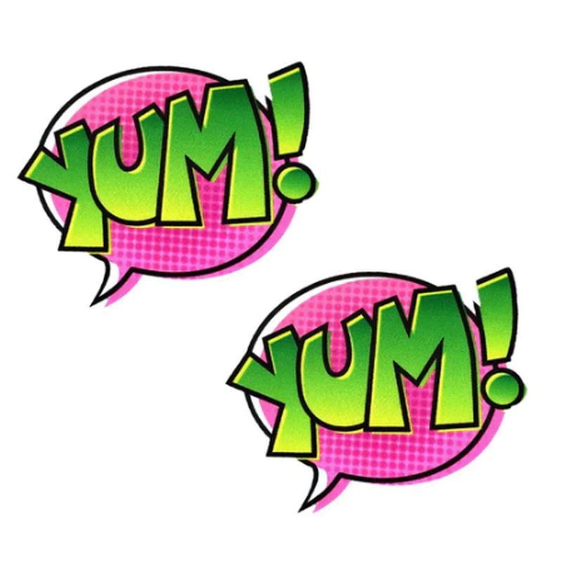 YUM Comic-Style Pasties – 2.5x2.5 Inches Retro Design Adhesive Pasties Set Default Title > Clothes > Pasties