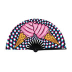 Ice Scream You Scream Blacklight Folding Fan Default Title > Clothes > Accessories