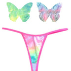 Rainbow Sherbet Tie Dye Butterfly Pastie and Panty Set Default Title > Clothes > Panties