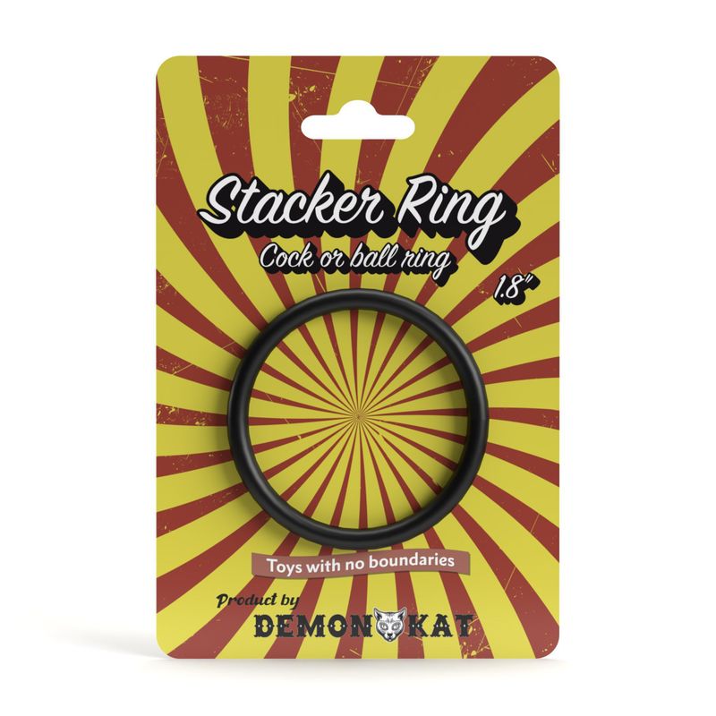 Stacker Ring 1.8 Inch 45mm Silver Black > Cock Ring > Single