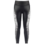 Stretch Wetlook Leggings with Cut Out Sides in Black Lingerie > Clothes > Hosiery > Pantyhose & Tights