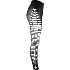 Stretch Wetlook Leggings with Cut Out Sides in Black Lingerie > Clothes > Hosiery > Pantyhose & Tights