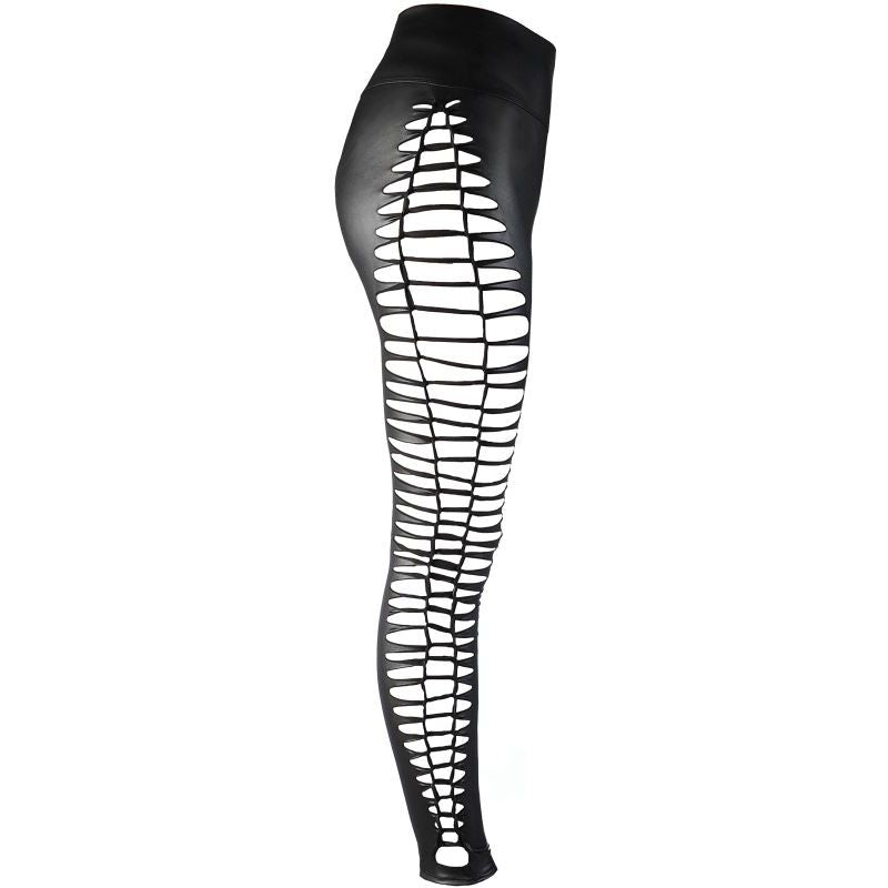 Stretch Wetlook Leggings with Cut Out Sides in Black Lingerie > Clothes > Hosiery > Pantyhose & Tights