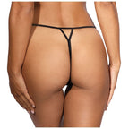Lace Open Front G-String in Black with Bow Detail > Clothes > Panties