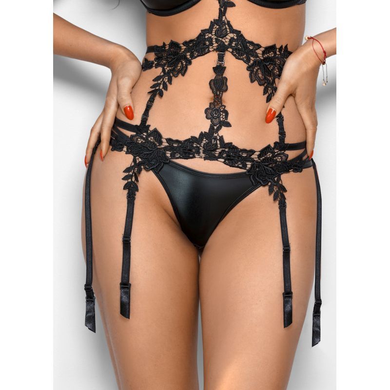 Stretch Wetlook Push-Up Bra in Black Large > Clothes > Bras