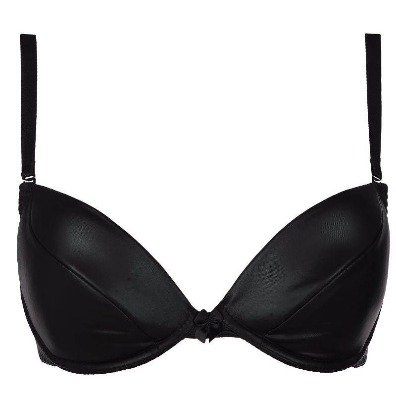 Stretch Wetlook Push-Up Bra in Black > Clothes > Bras