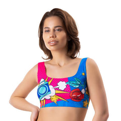 Comics Curios Crop Top in Sizes S to XL for Comfort