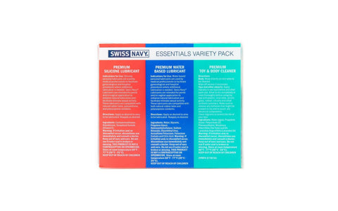 Swiss Navy Essentials 30ml Lubricant Travel Kit 3 Piece Set Water Based Lube