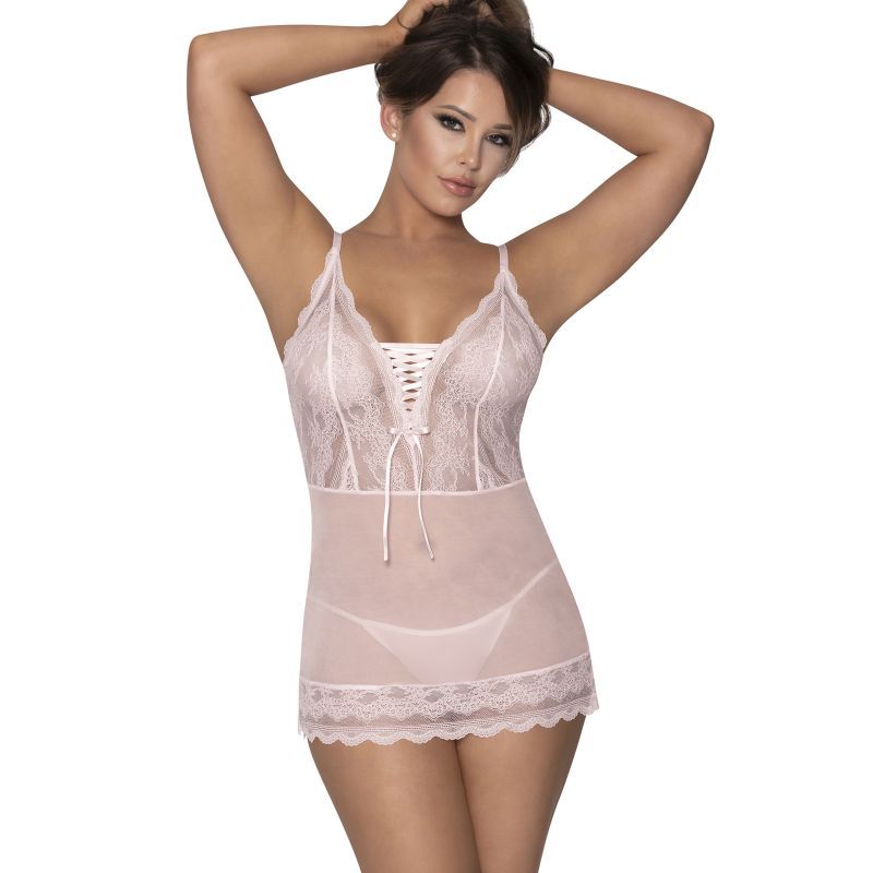 Lace Chemise and G-String Blush Size S/M to Queen