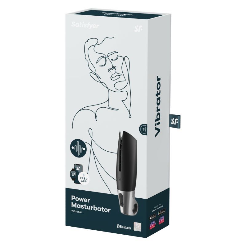 Satisfyer Power Masturbator Black Silver > Sex Toys For Men > Masturbators > Vibrating