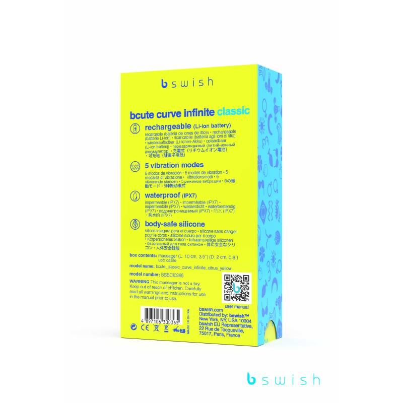 Bcute Curve Infinite Classic Citrus Yellow Waterproof Vibrator > Sex Toys For Ladies > G-Spot Vibrators