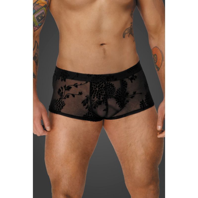 Noir Sheer Floral Lace Pants – Transparent Stretch Lingerie Pants Medium > Clothes > Mens Trunks