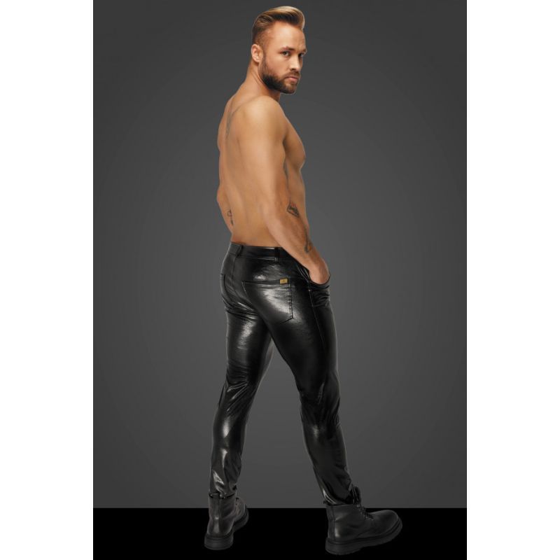 Snake Embossed Wetlook Long Pants with Back Pockets – High Shine Mens Pants Extra Large > Clothes > Mens Latex