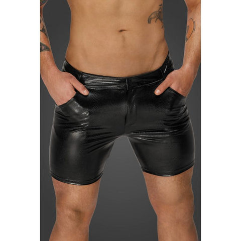 Snake Wetlook Mid-Length Shorts with Back Pockets for Men Mens Apparel