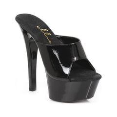 Slip On Sandal Black 6in Black 9 Heels