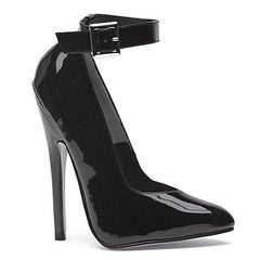 Fetish Pump w Ankle Strap Black 6in