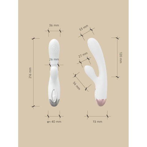 Pada Rabbit and G-Spot Pulsing Vibrator White 21.6cm VIBRATORS-RABBIT