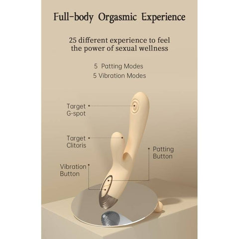 Pada Rabbit and G-Spot Pulsing Vibrator White 21.6cm VIBRATORS-RABBIT